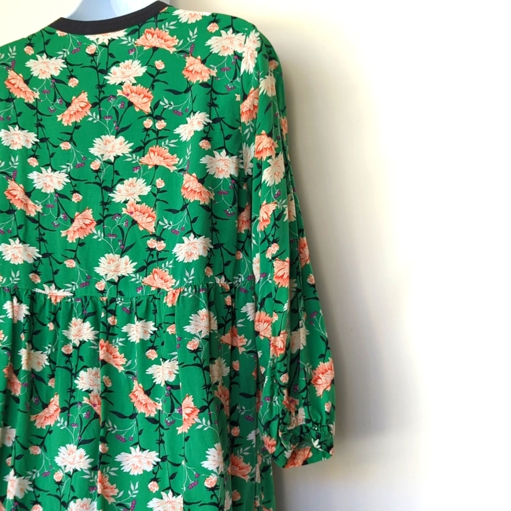 OLD NAVY | Floral Tie-Neck Mini Swing Dress - Picture 10 of 11